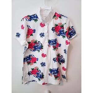 Laura Scott Women's Floral Polo Shirt XL